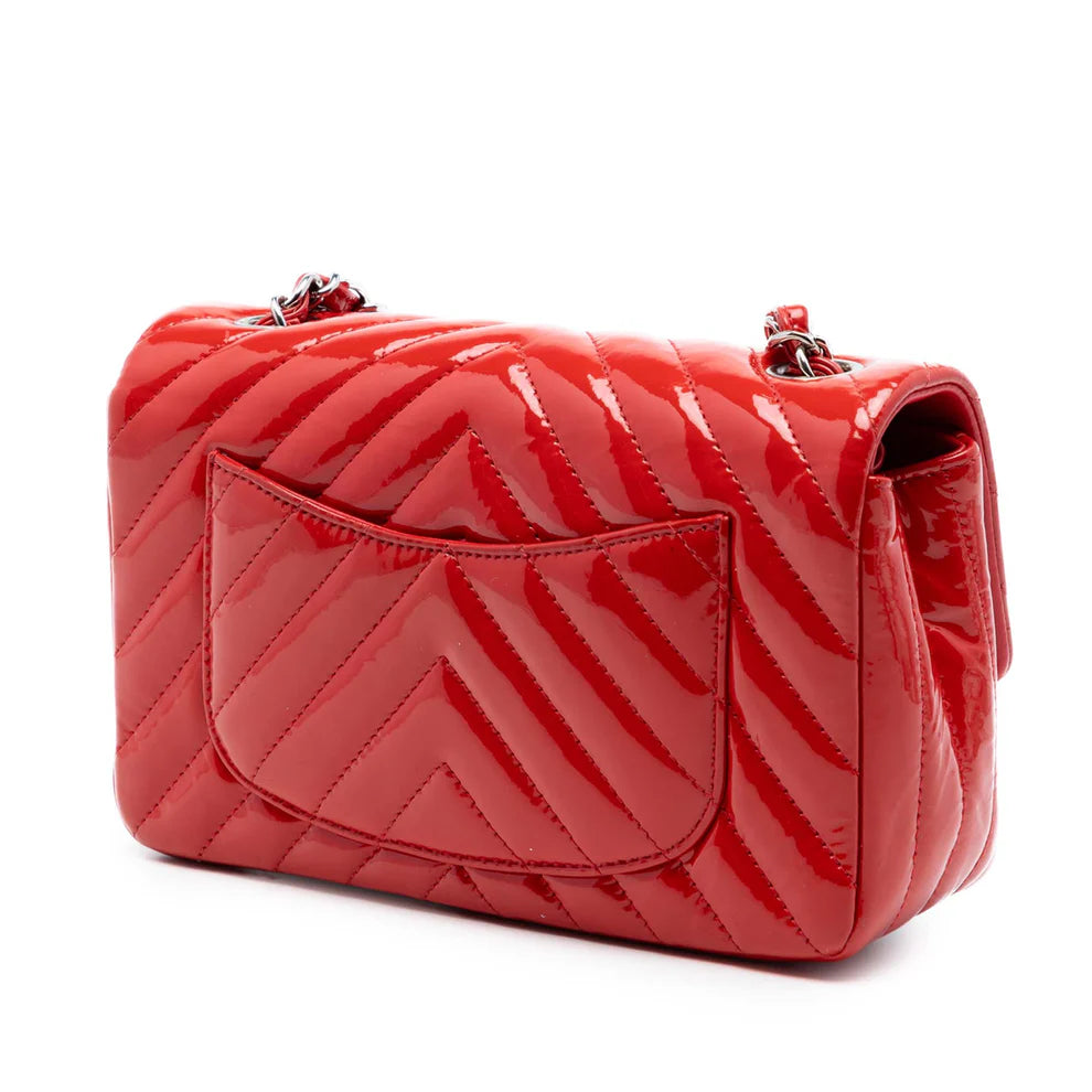 Chanel Mini Rectangular Classic Chevron Patent Single Flap Bag
