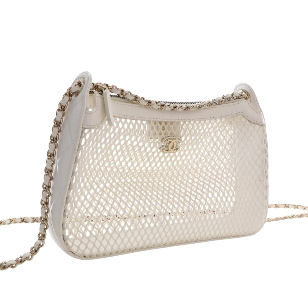 Chanel CC Mesh and Shiny Lambskin Clutch with Chain Bag