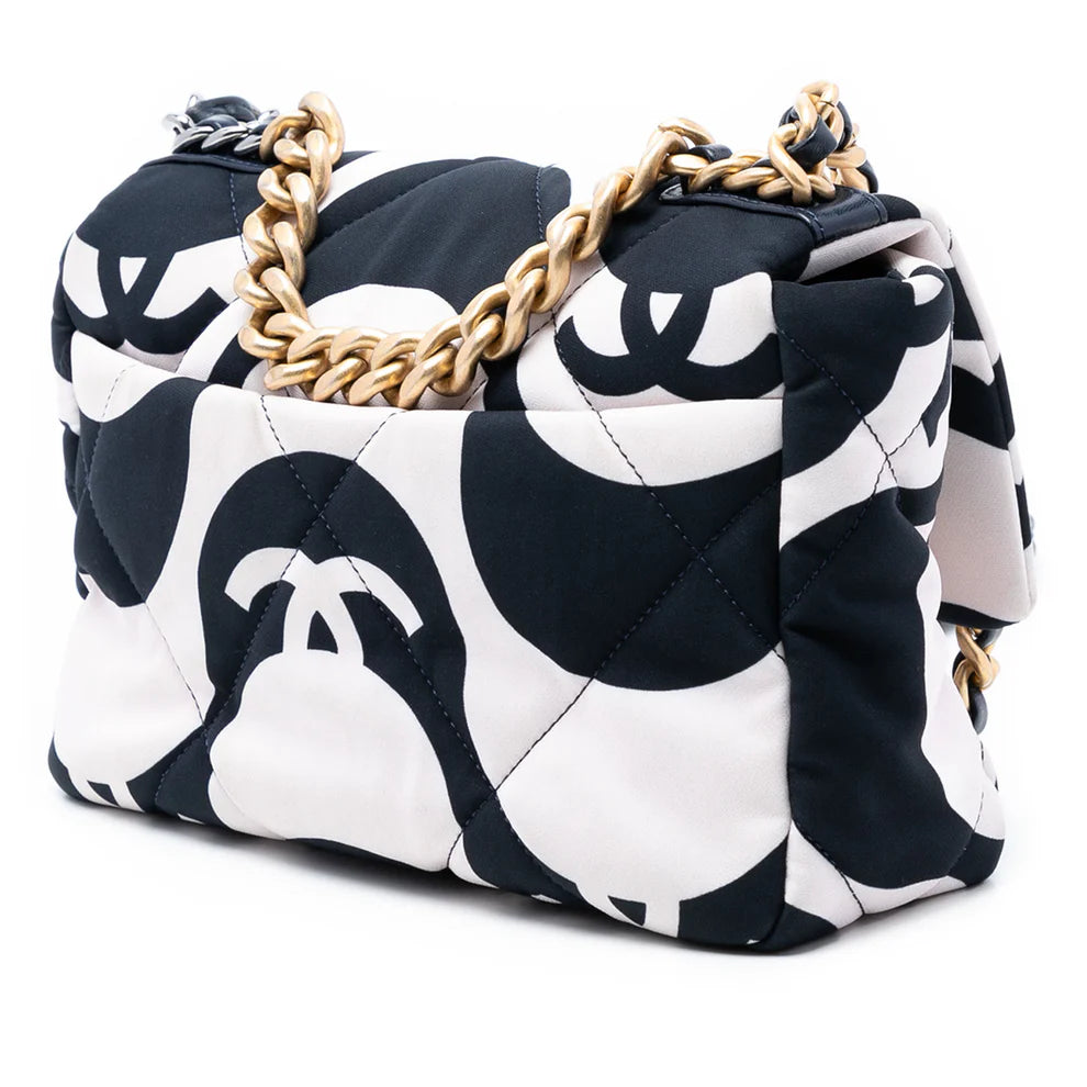 Chanel Medium Printed Silk 19 Flap Bag