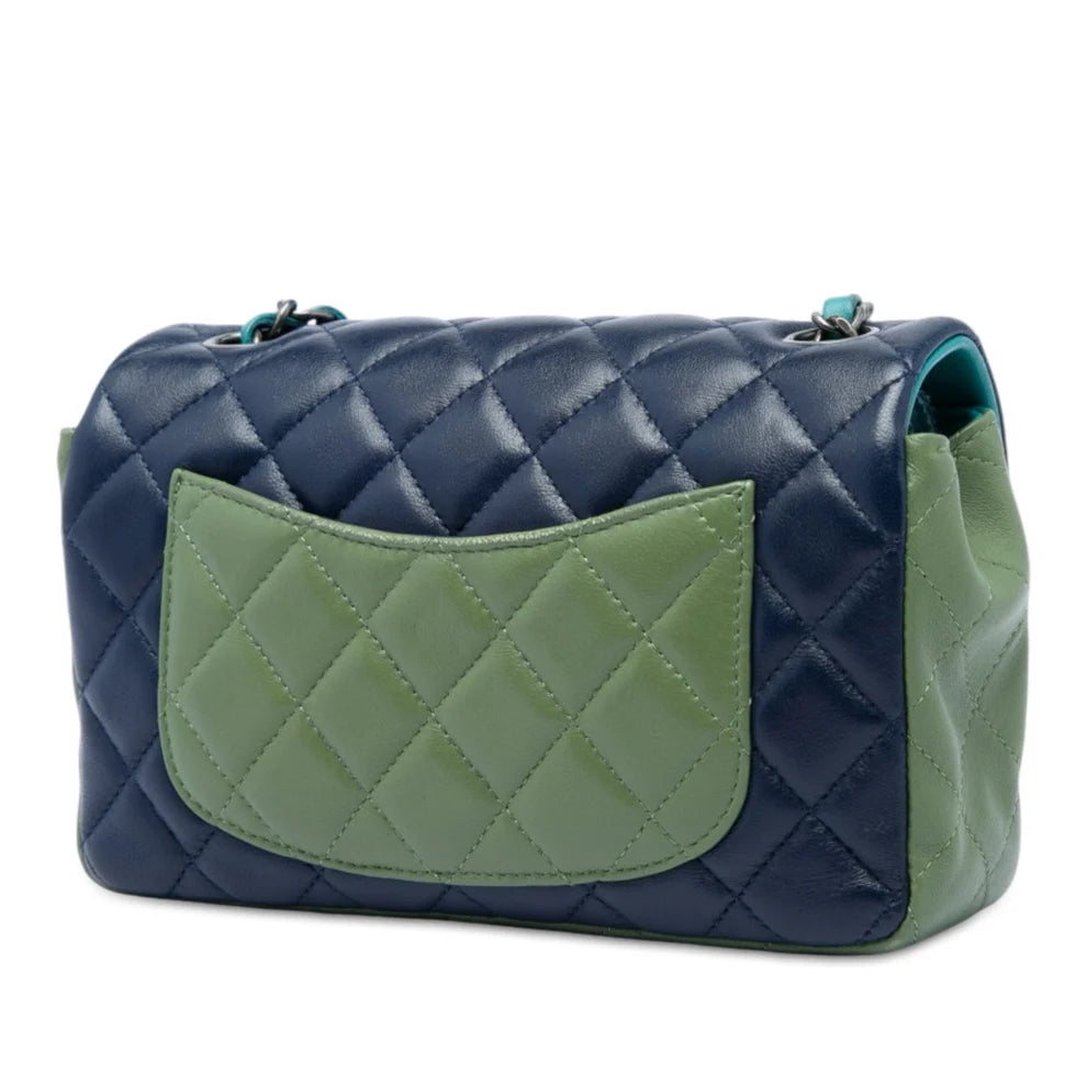 Chanel Mini Rectangular Classic Tricolor Lambskin Single Flap Bag