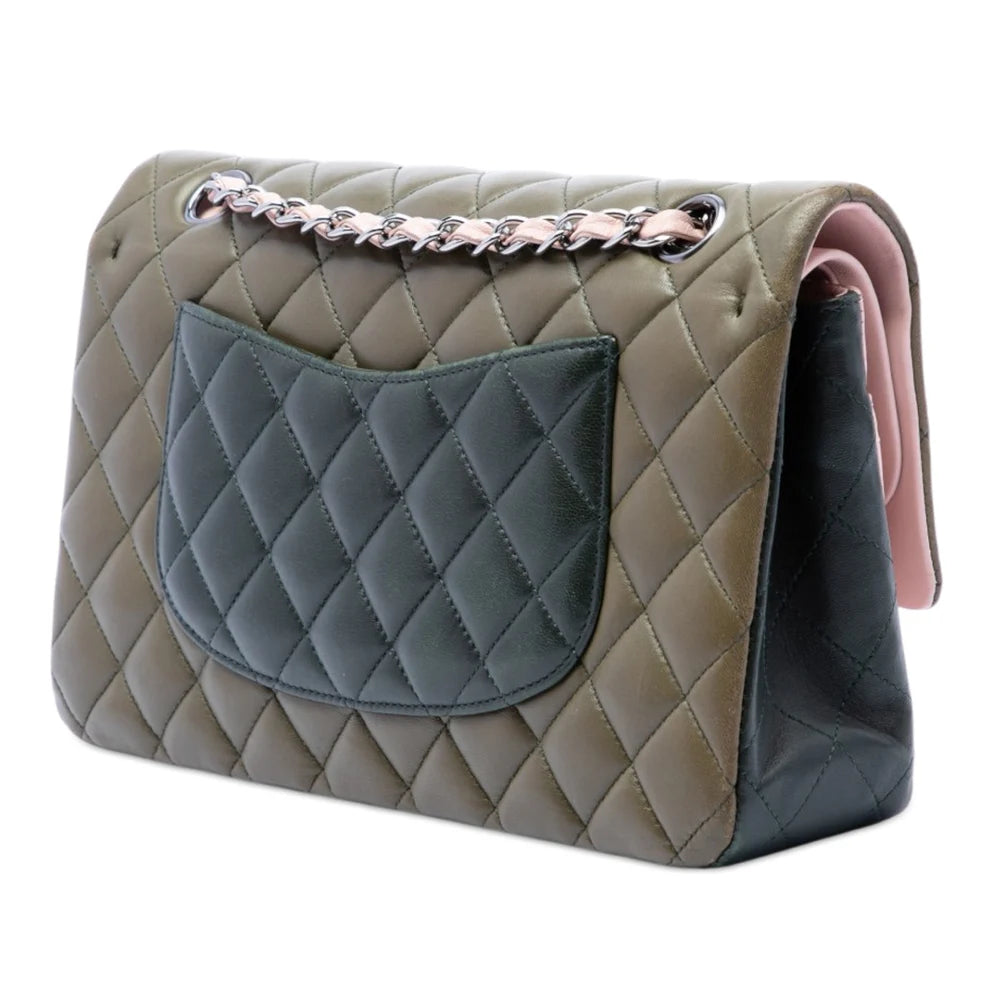 Chanel Medium Classic Tricolor Lambskin Double Flap Bag