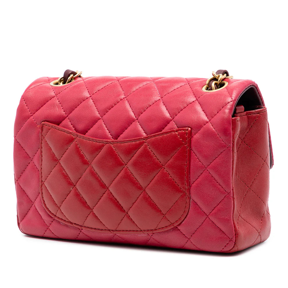 Chanel Mini Rectangular Classic Tricolor Lambskin Single Flap Bag
