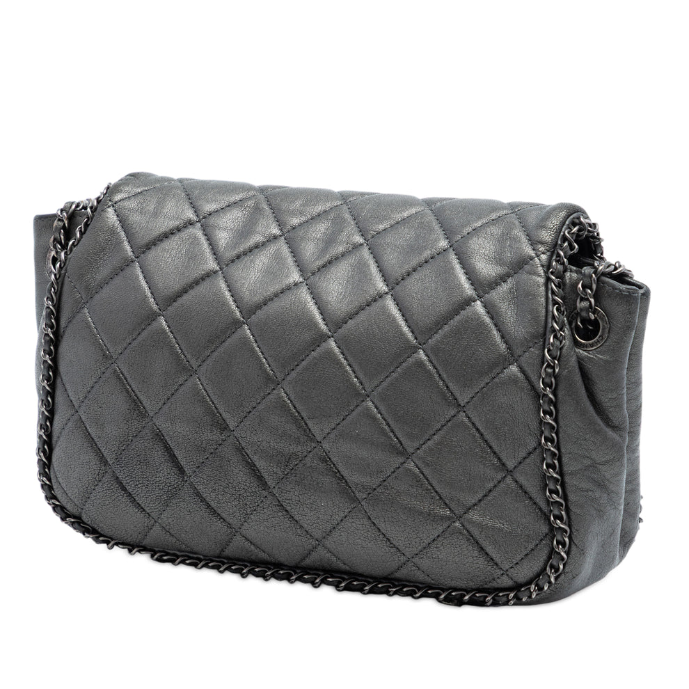 Chanel Small Quilted Calfskin CC Enchained Accordion Flap Bag