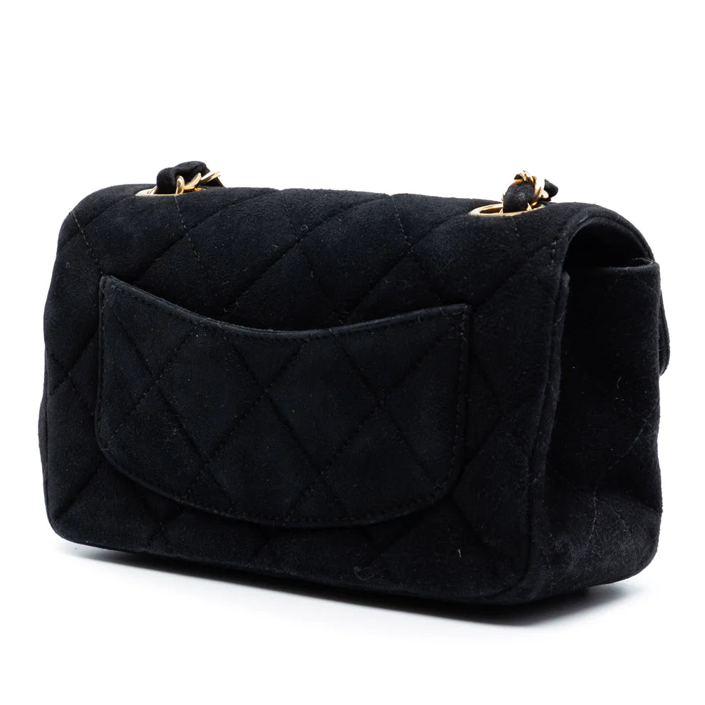 Chanel Extra Mini Rectangular Classic Suede Single Flap Bag