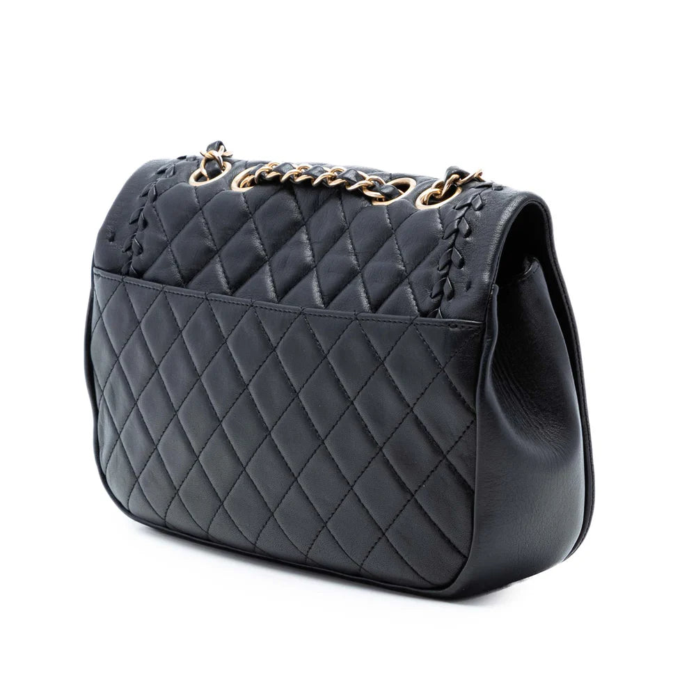 Chanel Quilted Lambskin Braided Saddle Flap Bag