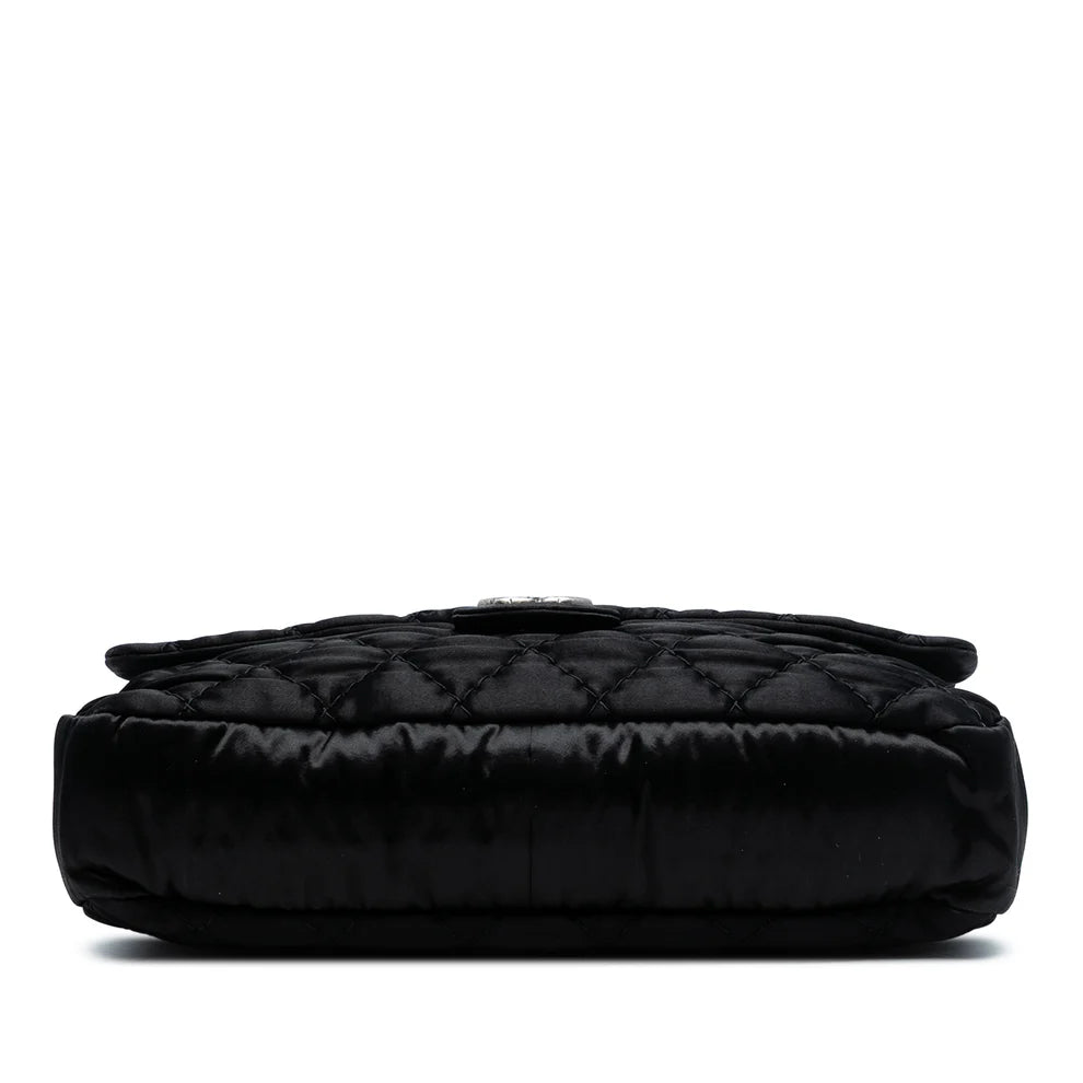 Chanel Extra Large CC Quilted Satin Single Flap Bag