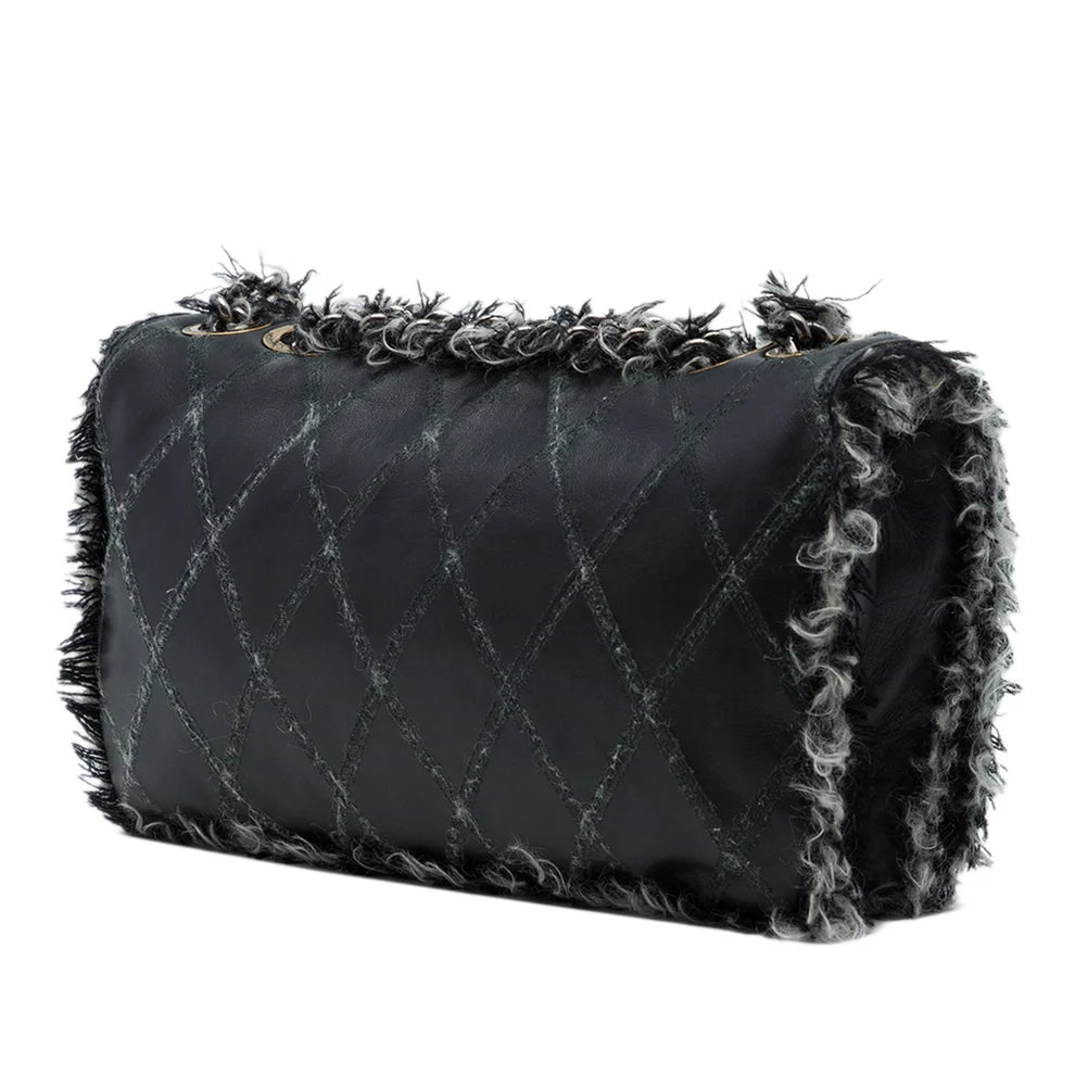 Chanel CC Quilted Lambskin Tweedy Flap Bag