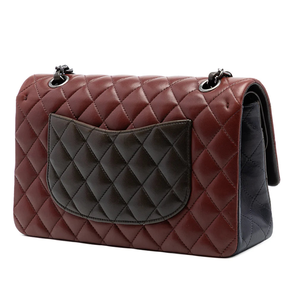 Chanel Medium Classic Tricolor Lambskin Double Flap Bag