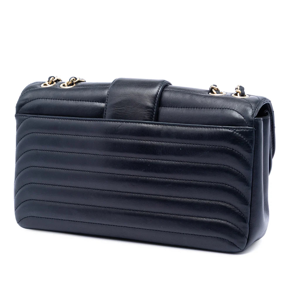 Chanel CC Horizontal Quilted Lambskin Double Flap Bag