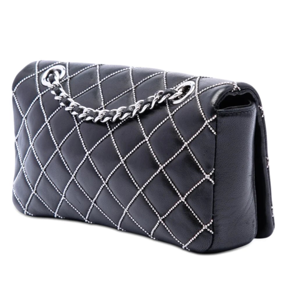 Chanel Mini CC Quilted Lambskin Beaded Full Flap Bag