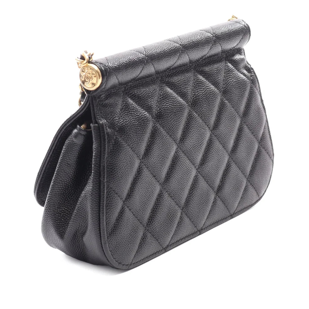 Chanel CC Quilted Caviar Single Flap Bag