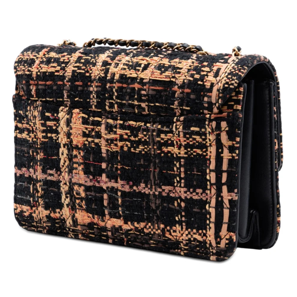 Chanel Medium Quilted Tweed Beauty Lock Flap Bag