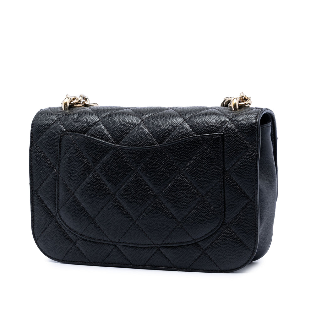 Chanel Small CC Quilted Caviar Studded Single Flap Bag