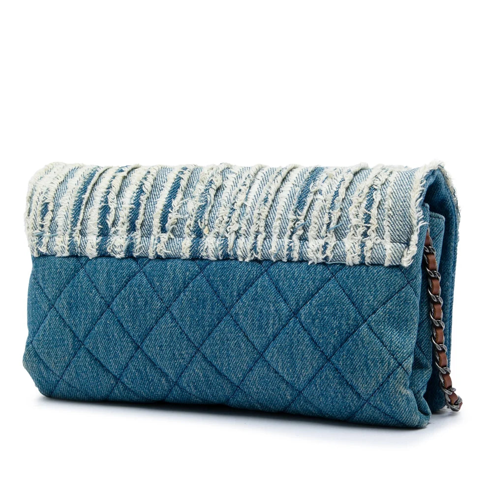 Chanel CC Denim Fringe Single Flap Bag