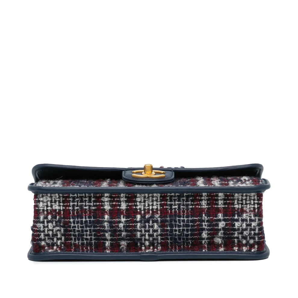 Chanel Small Tweed School Memory Top Handle Flap Bag