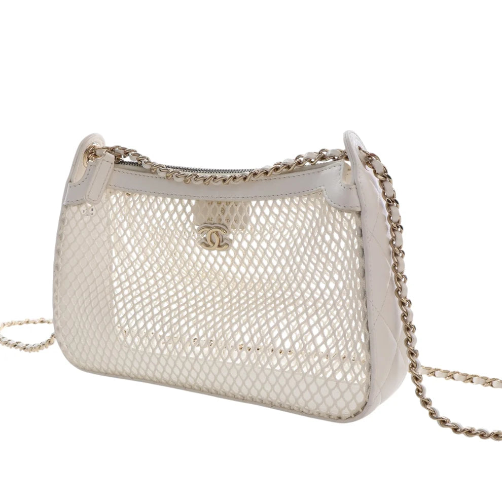Chanel CC Mesh and Shiny Lambskin Clutch with Chain Bag