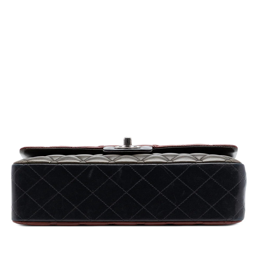Chanel Medium Classic Tricolor Lambskin Double Flap Bag
