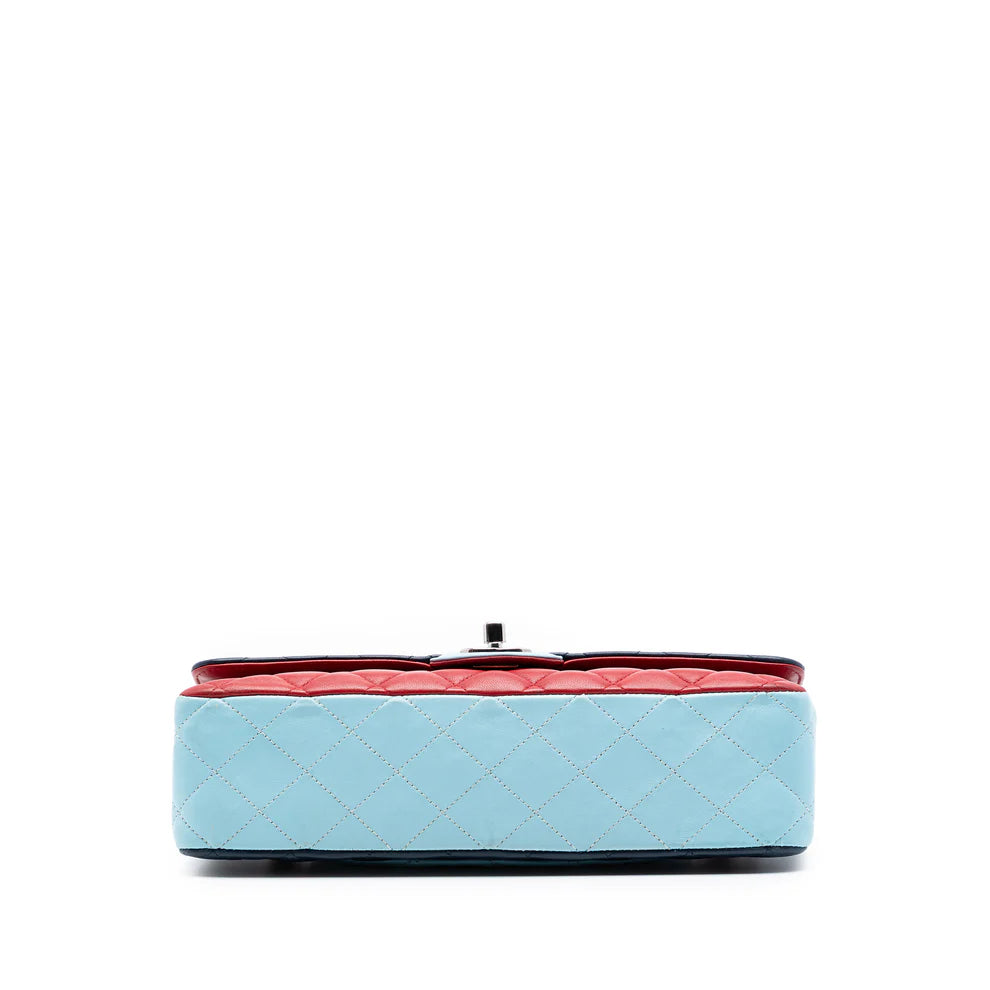 Chanel Medium Classic Tricolor Lambskin Double Flap Bag