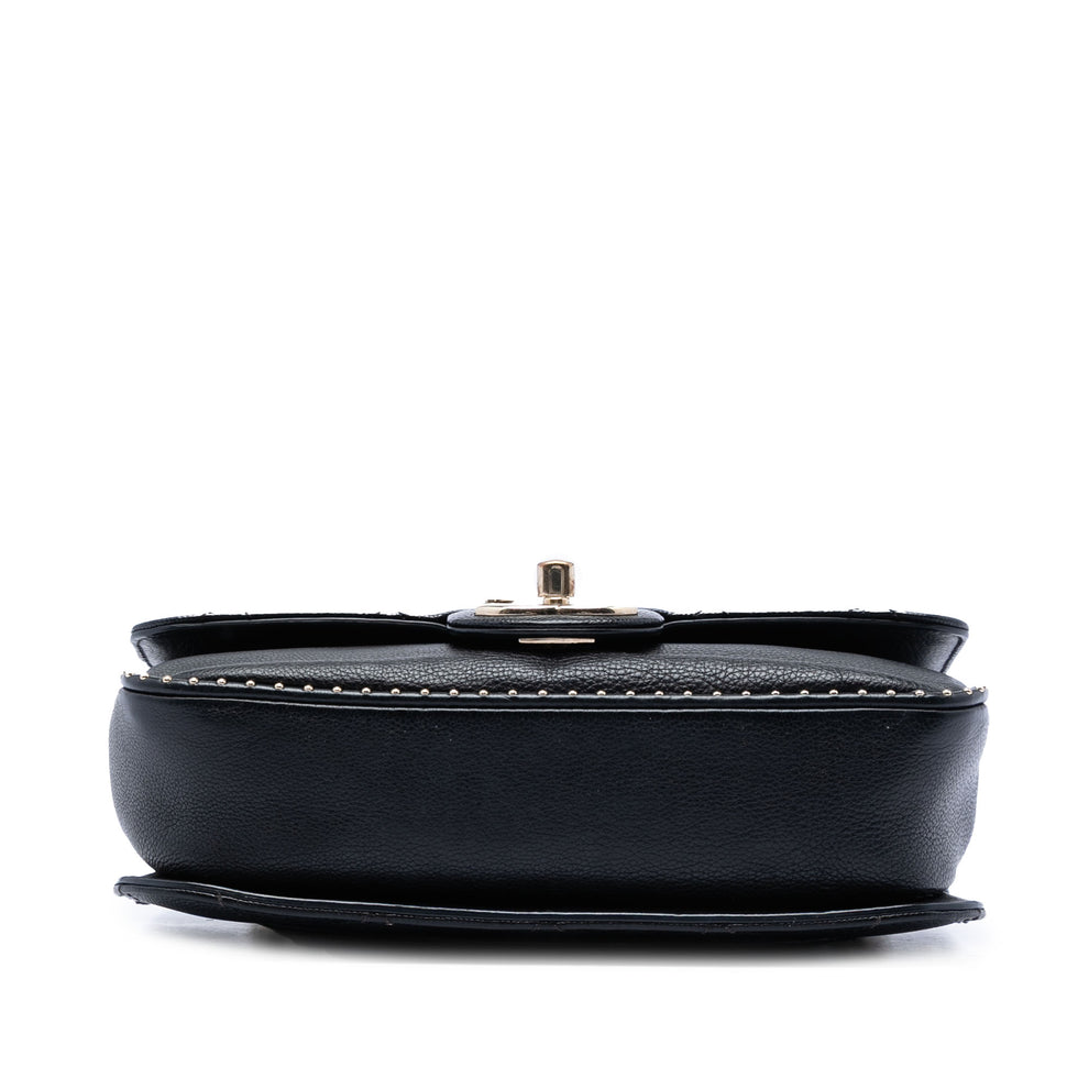Chanel Small CC Quilted Caviar Studded Single Flap Bag