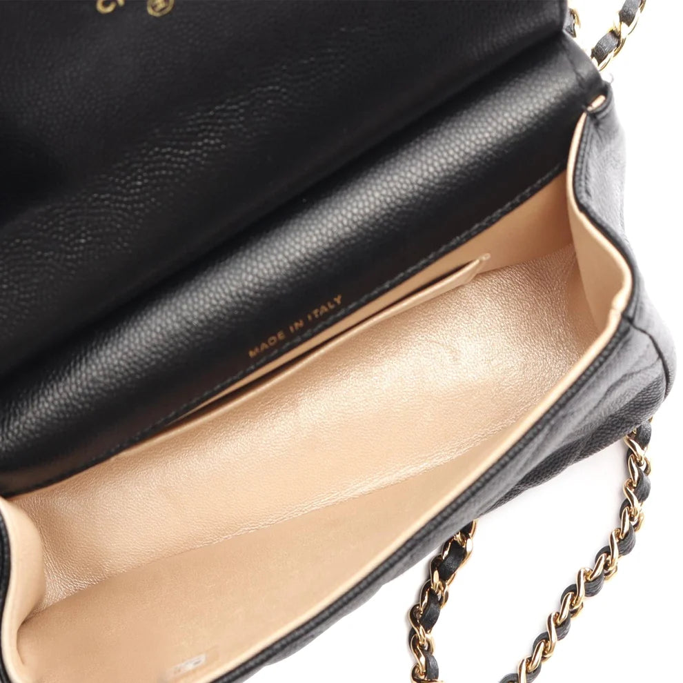 Chanel CC Quilted Caviar Single Flap Bag