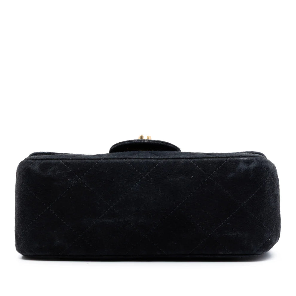 Chanel Extra Mini Rectangular Classic Suede Single Flap Bag