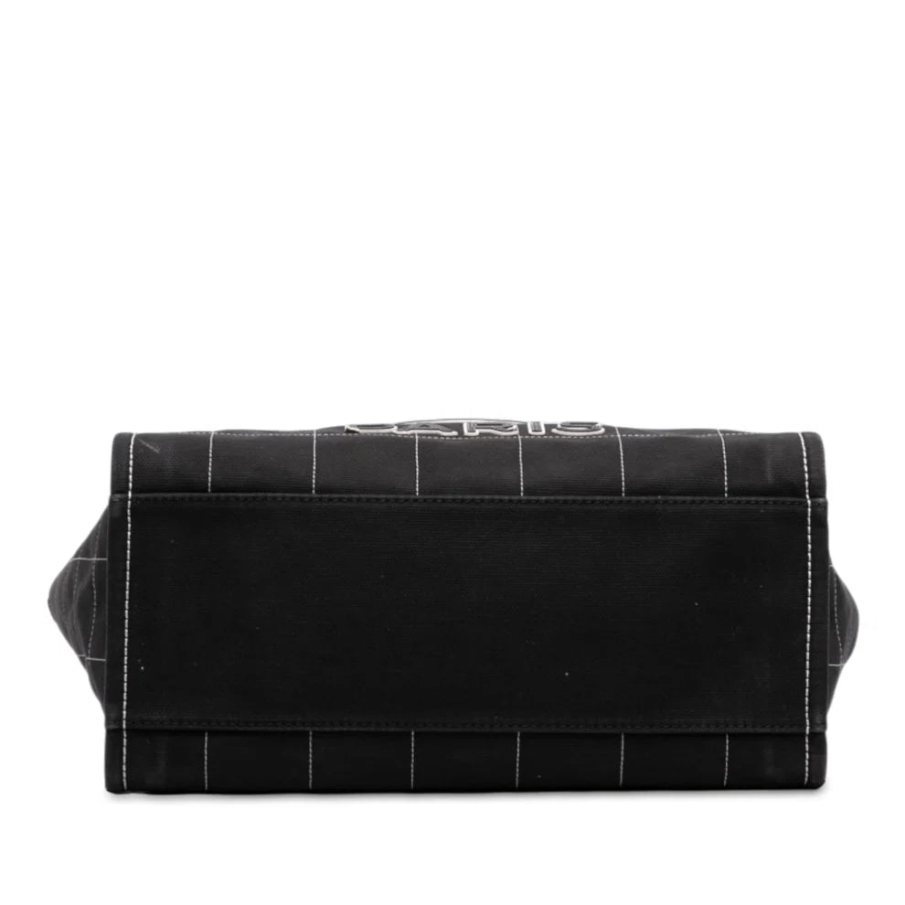 Chanel Medium Canvas Square Stitch Deauville Tote Bag