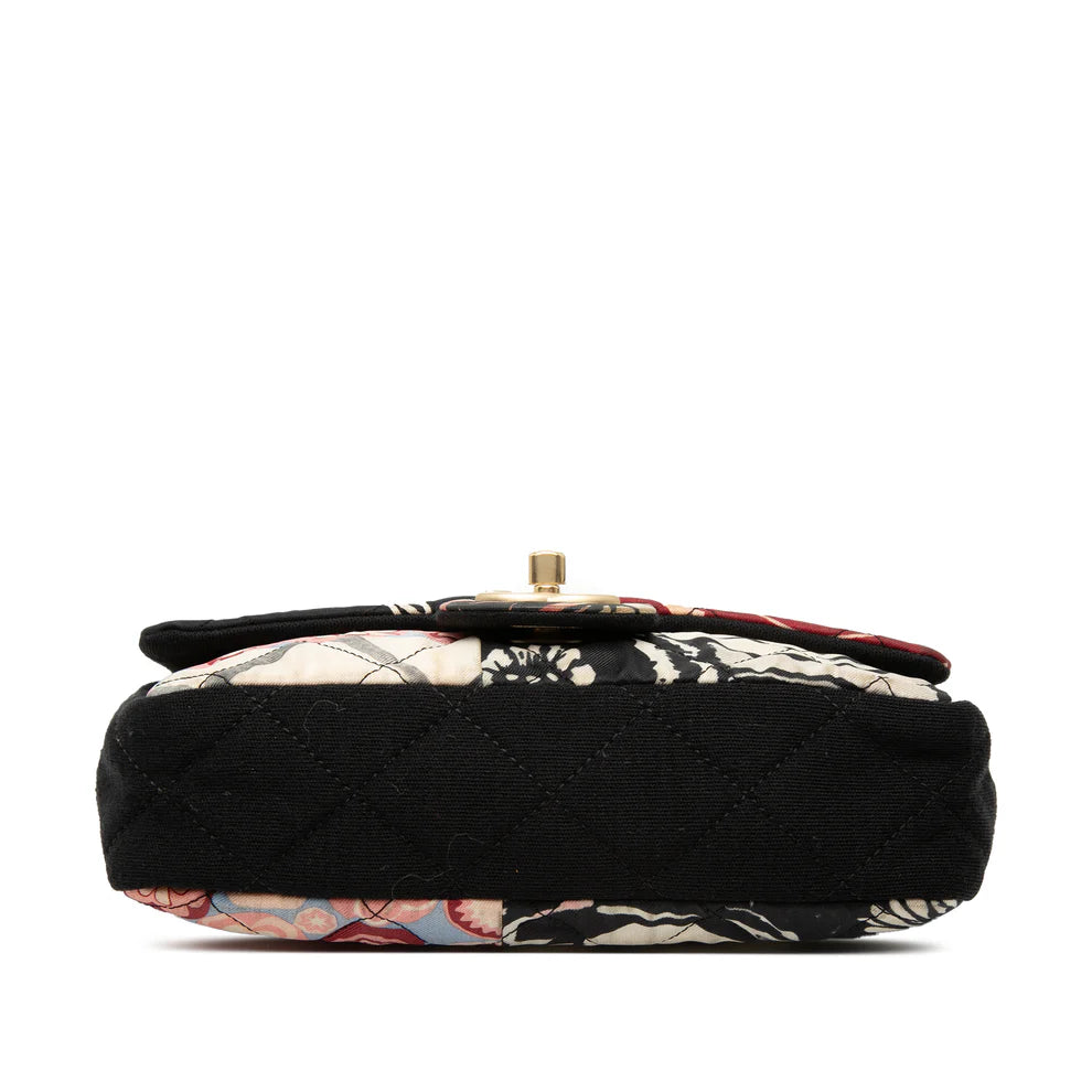 Chanel Mini Rectangular Printed Nylon and Jersey Patchwork Single Flap Bag