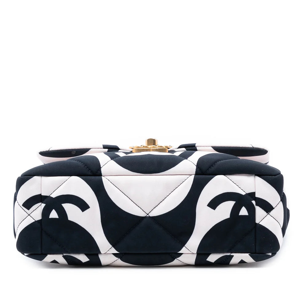 Chanel Medium Printed Silk 19 Flap Bag