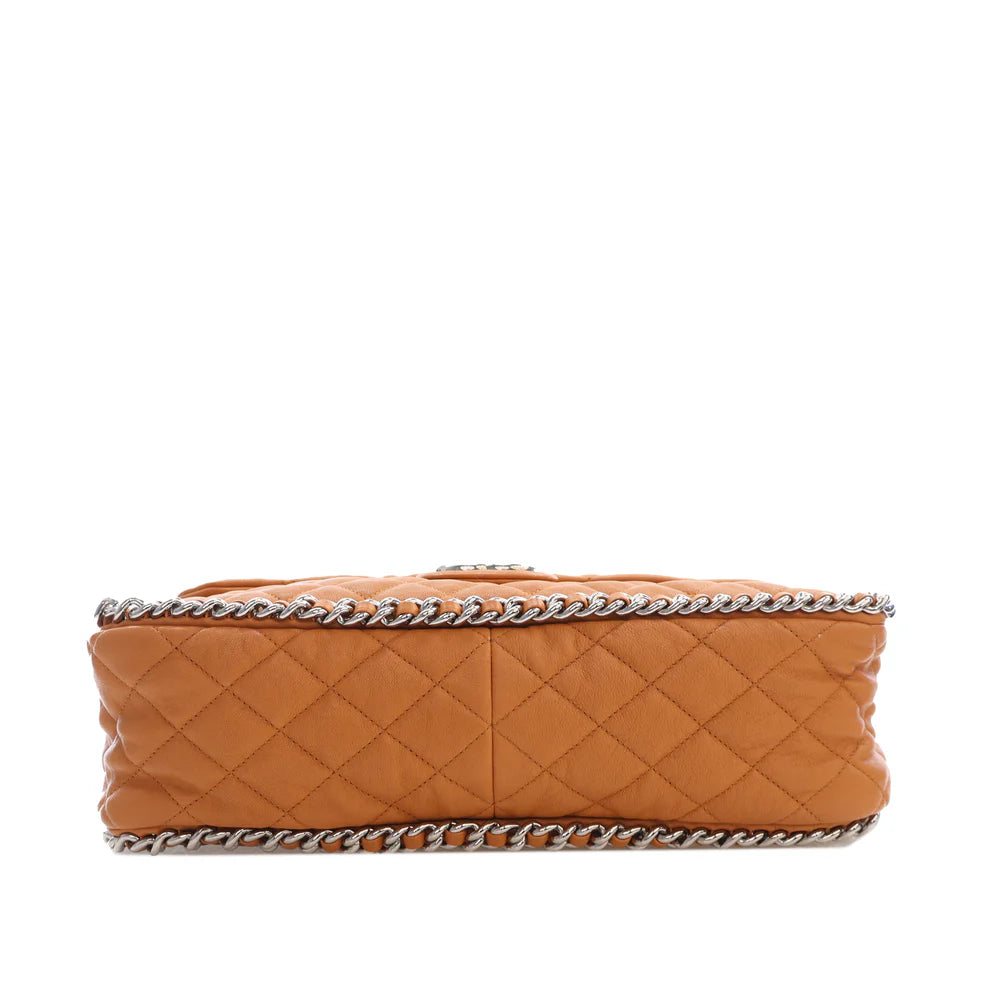 Chanel Maxi Quilted Washed Lambskin Chain Around Flap Bag