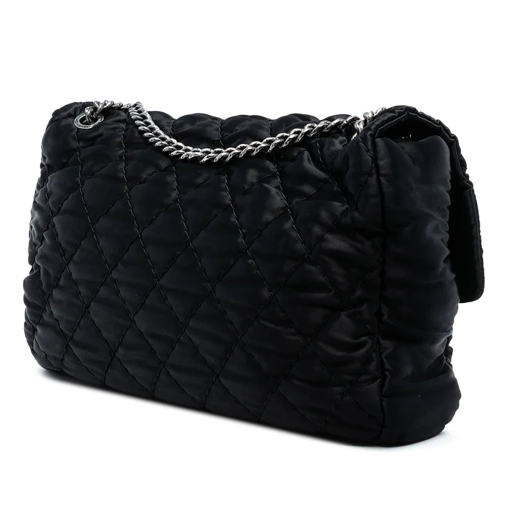 Chanel Extra Large CC Quilted Satin Single Flap Bag
