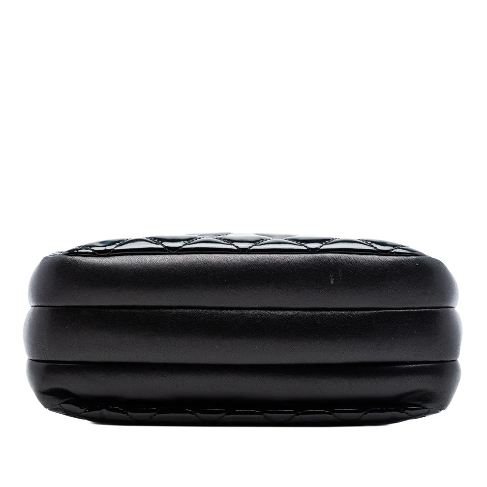 Chanel CC Quilted Patent Double Zip Camera Bag