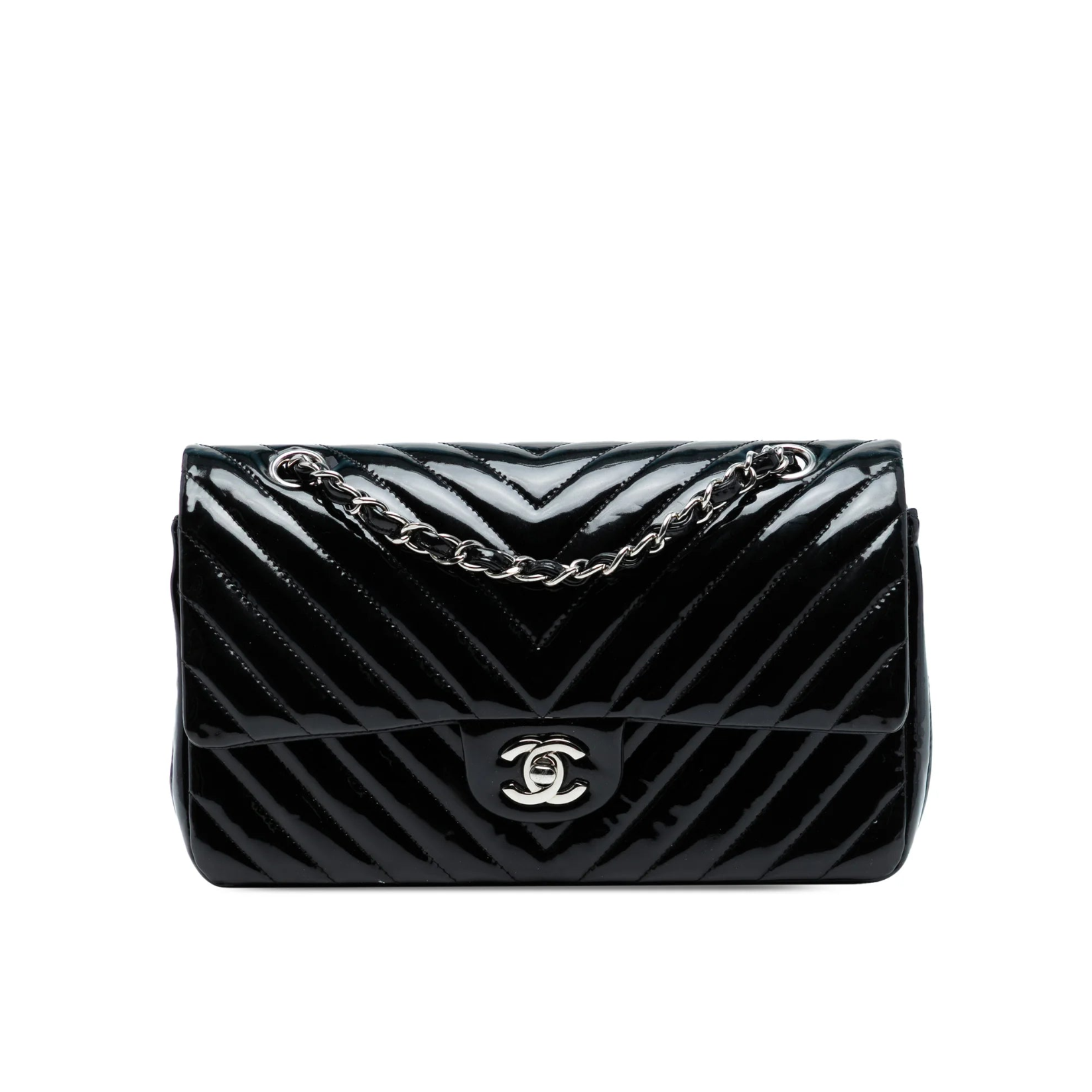 Chanel Medium Chevron Classic Double Flap Bag Patemt