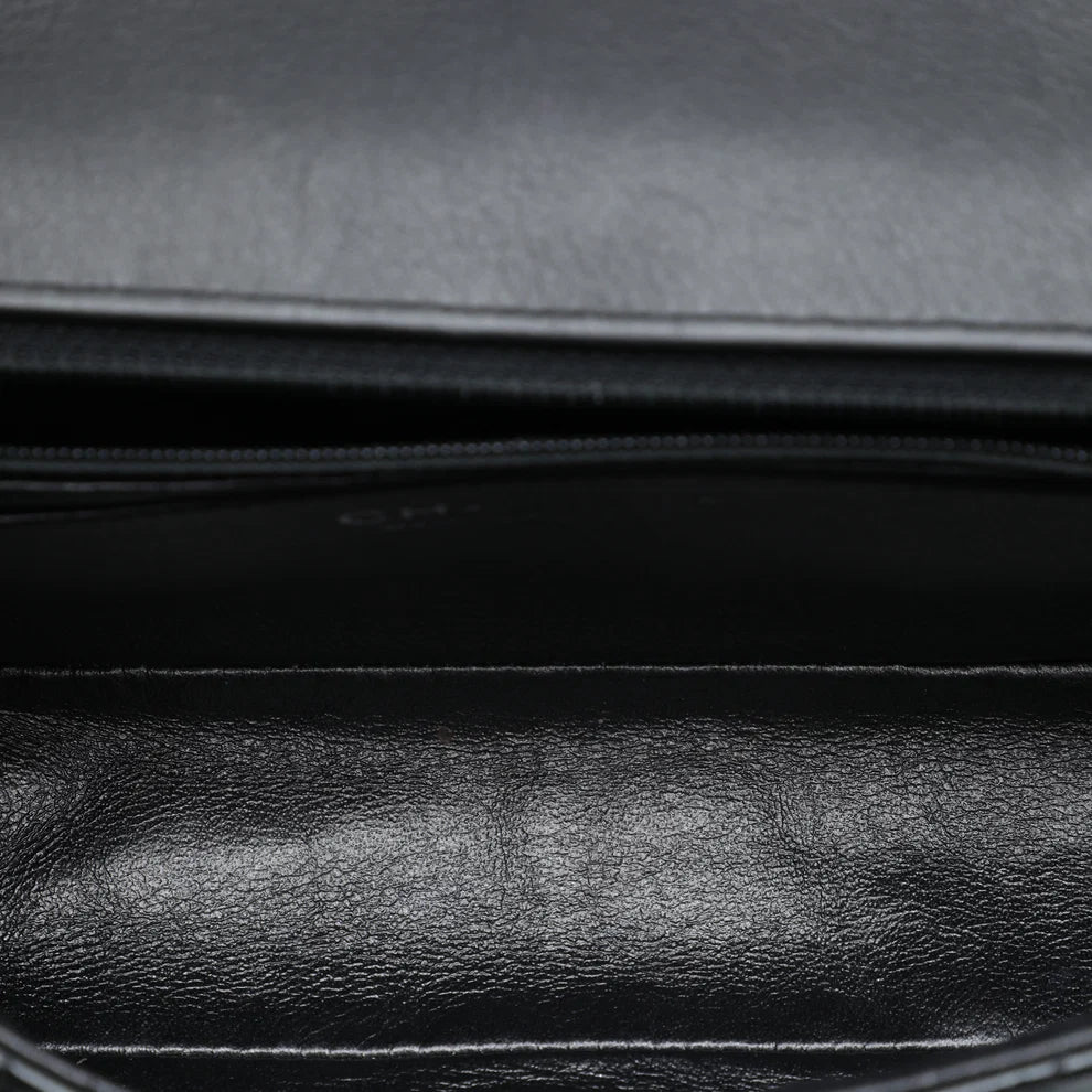 Chanel Mini Rectangular Classic Chevron Crumpled Patent So Black Single Flap Bag