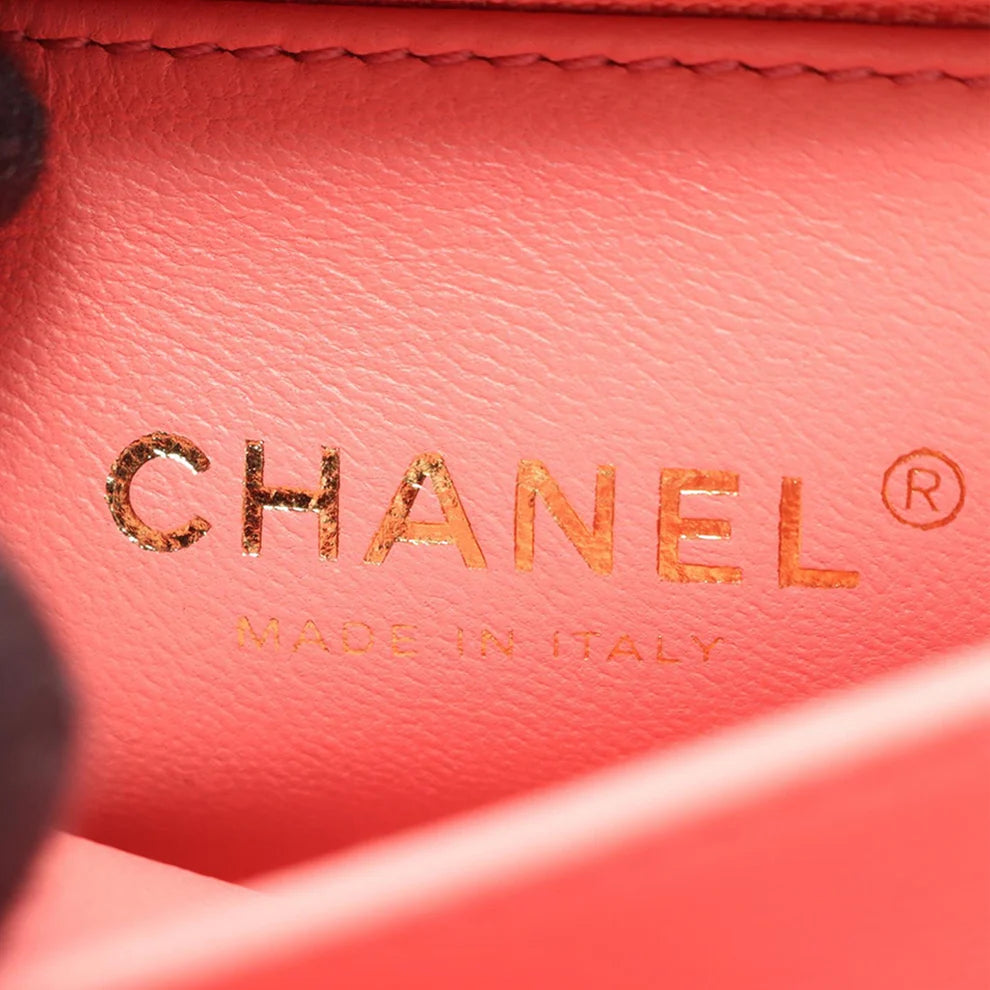 Chanel Mini Quilted Crumpled Lambskin CC Links Top Handle Flap Bag