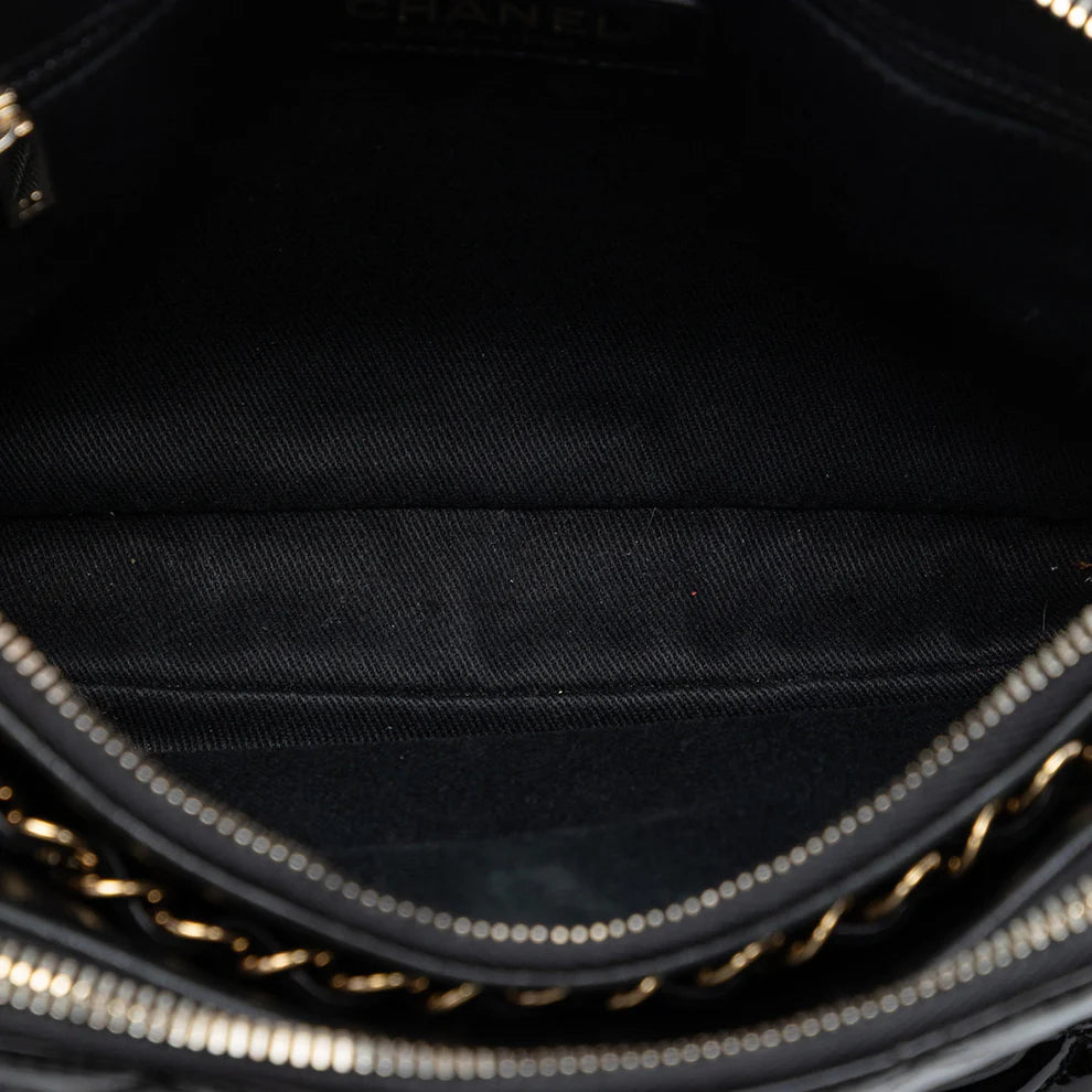 Chanel CC Quilted Patent Double Zip Camera Bag