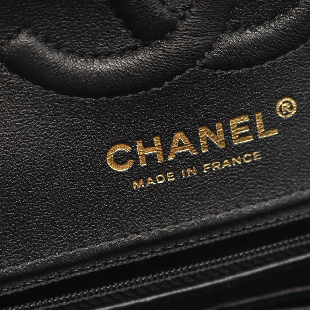 Chanel Medium Classic Bicolor Lambskin Geometric Colorblock Double Flap Bag