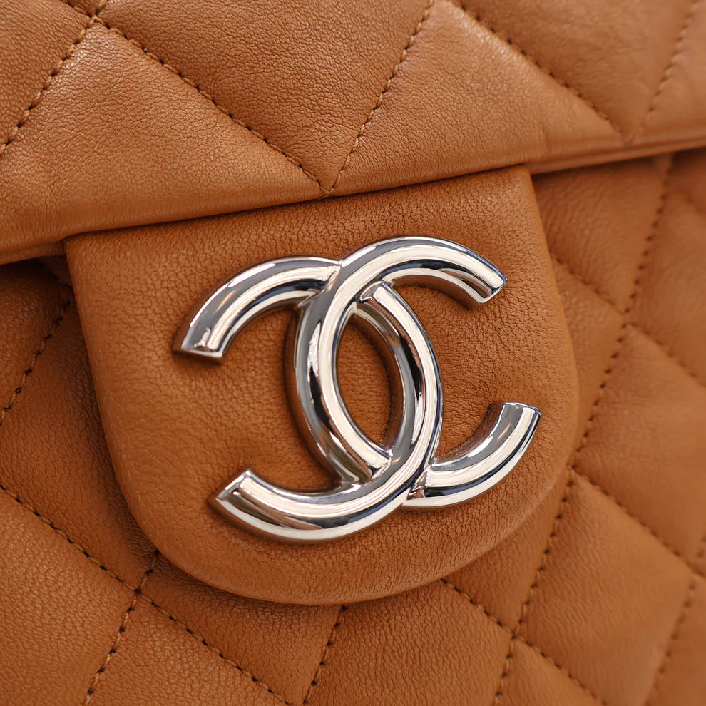Chanel Maxi Quilted Washed Lambskin Chain Around Flap Bag