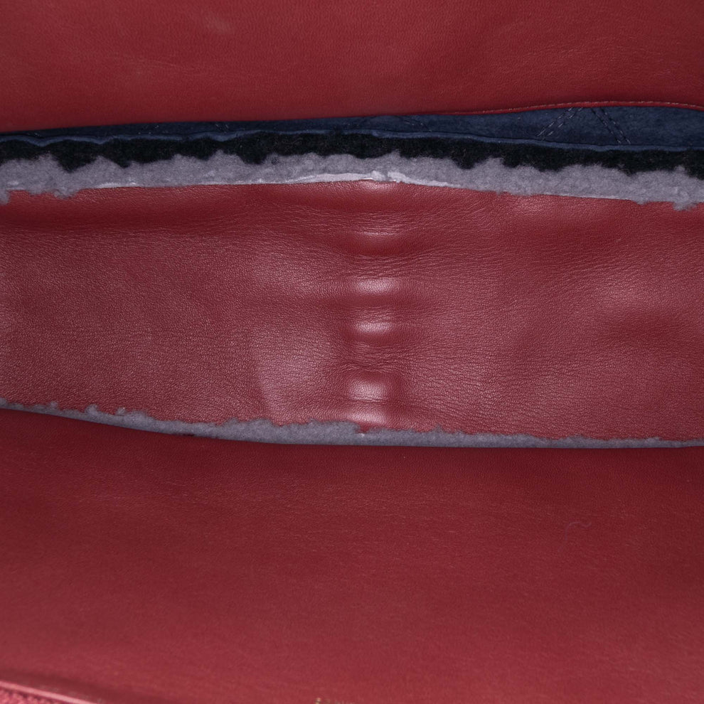 Chanel Medium Tricolor CC Quilted Shearling Single Flap Bag