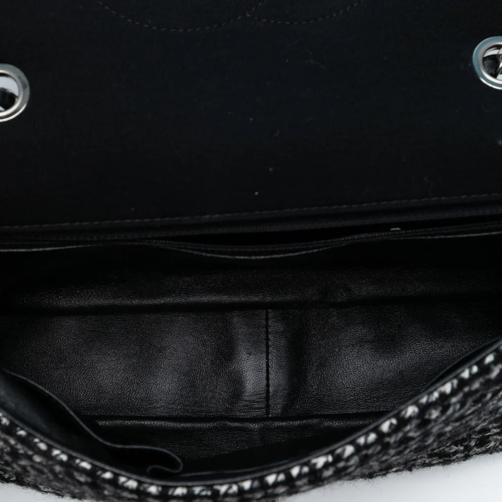 Chanel Jumbo CC Quilted Jersey and Tweed Chain Flap Bag