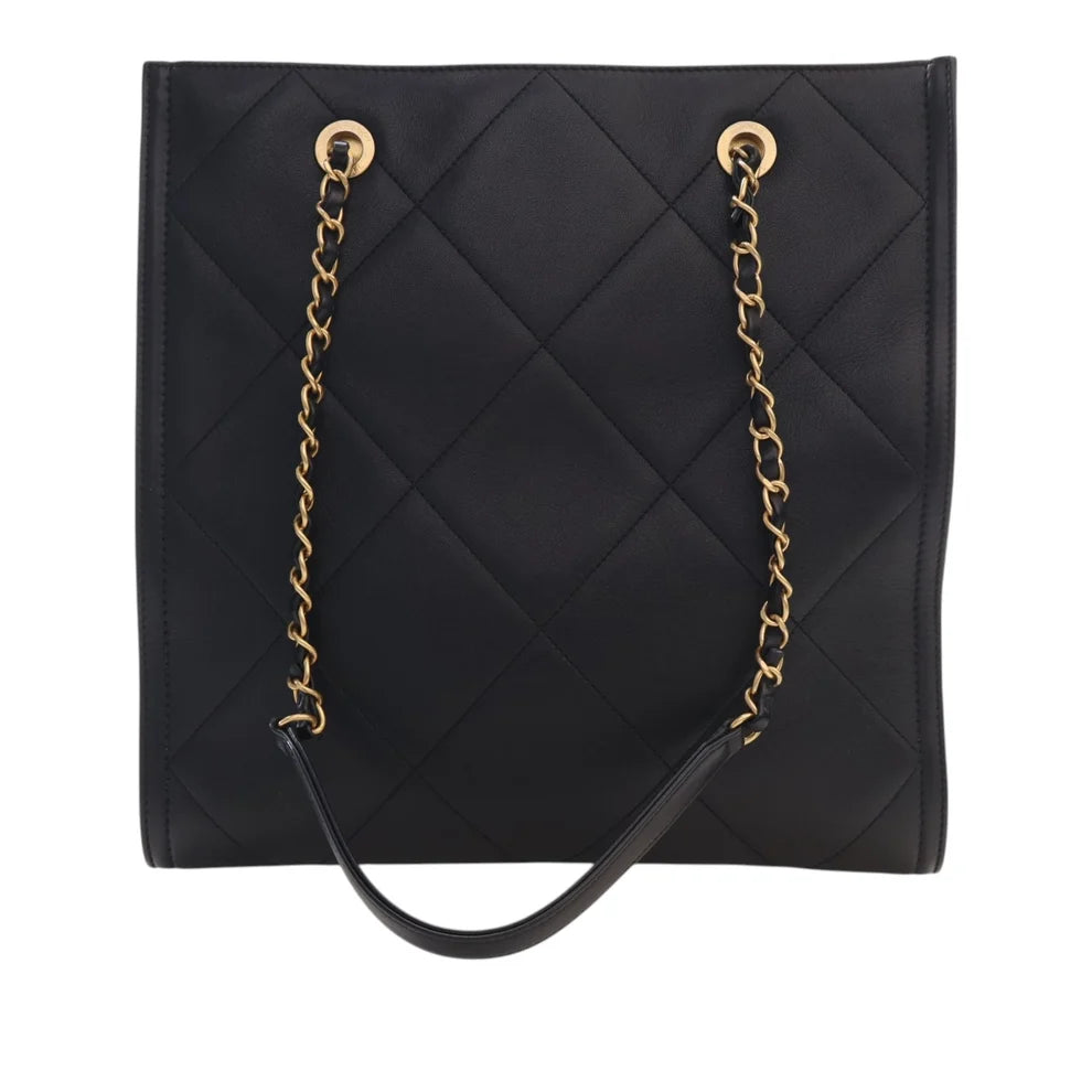 Chanel CC Quilted Lambskin Shopping Tote Bag