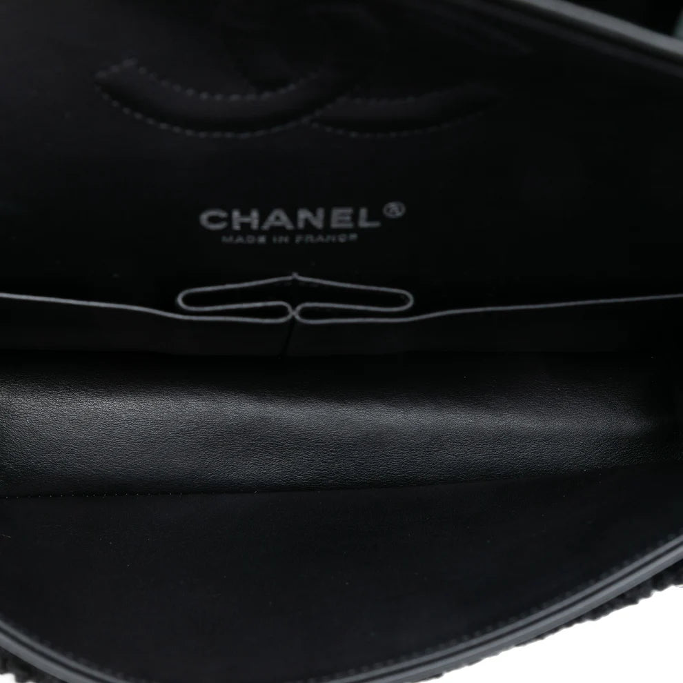 Chanel Medium Classic Tricolor Shearling Double Flap Bag