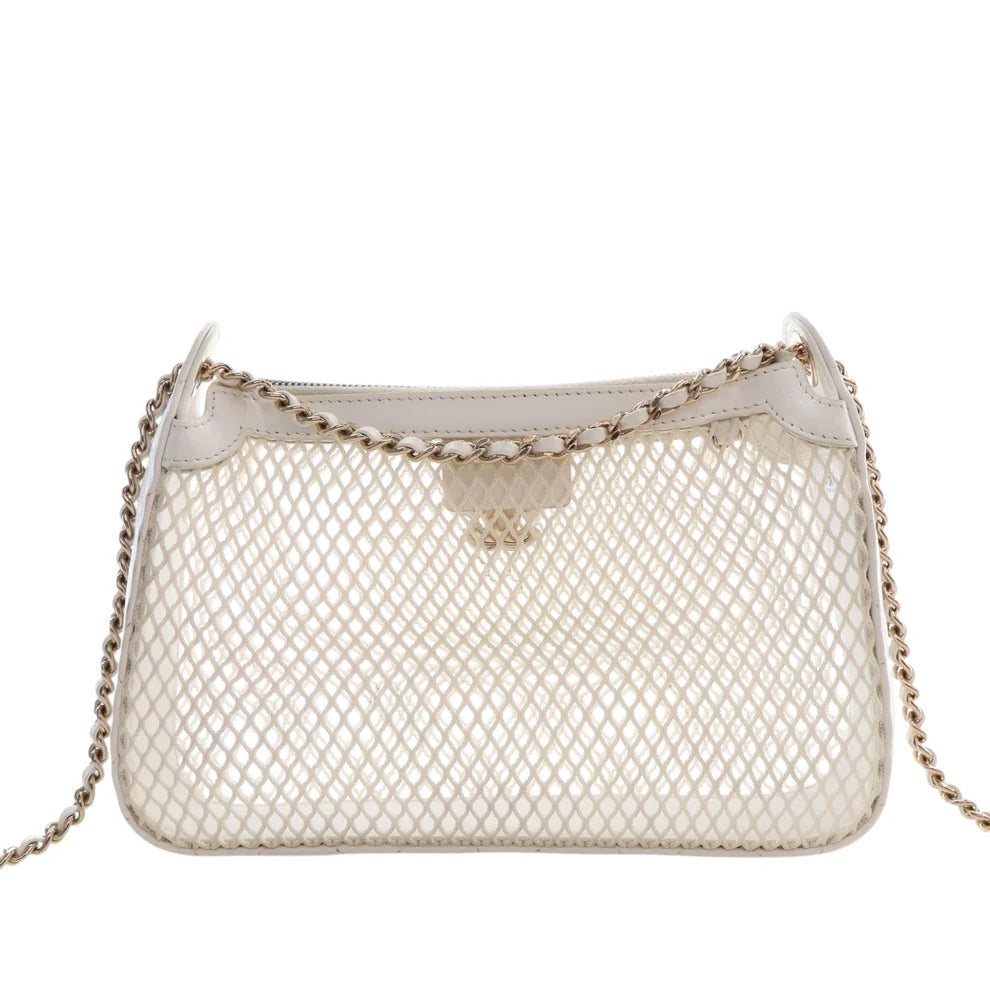 Chanel CC Mesh and Shiny Lambskin Clutch with Chain Bag