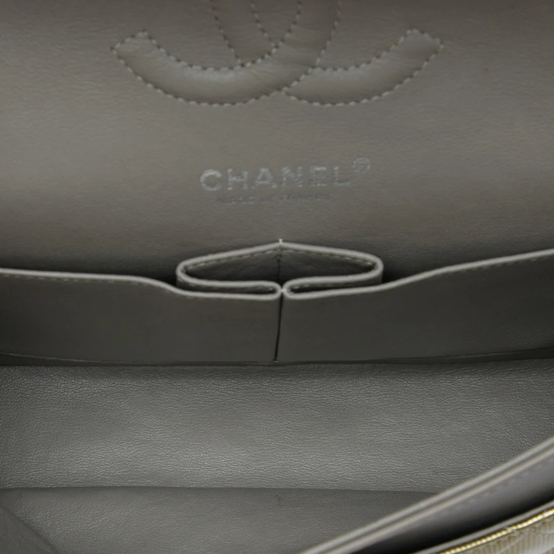 Chanel Medium Classic Striated Patent Double Flap Bag