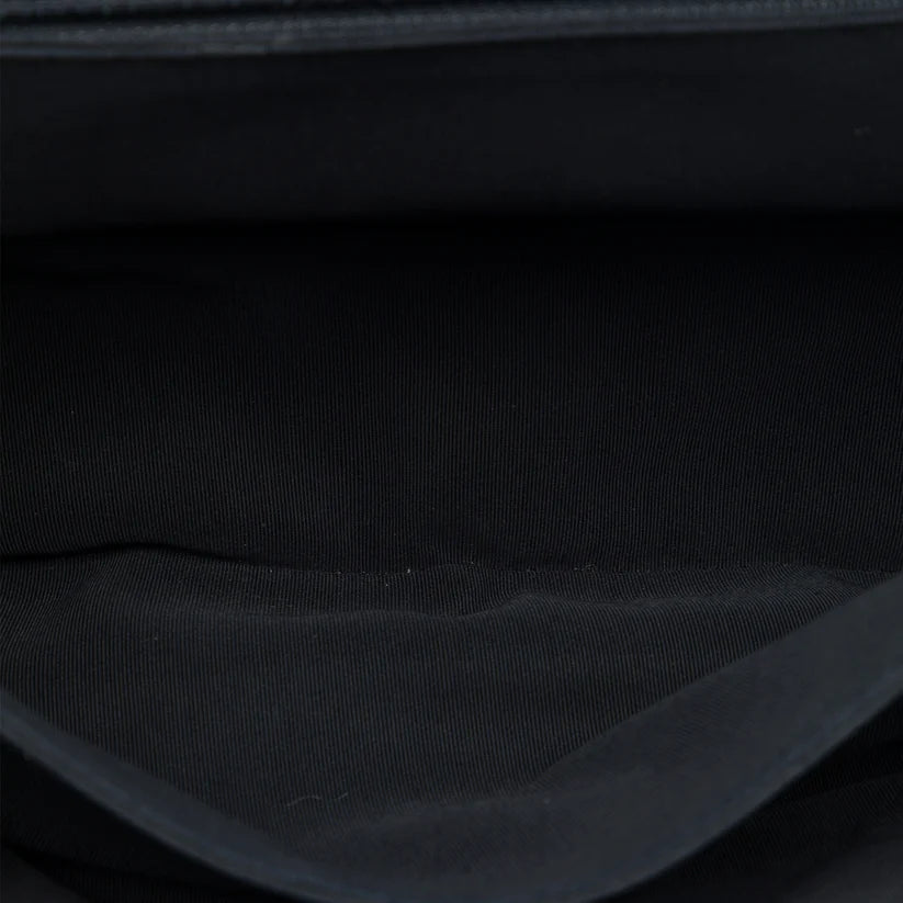 Chanel CC Quilted Lambskin and Grosgrain So Black Flap Bag