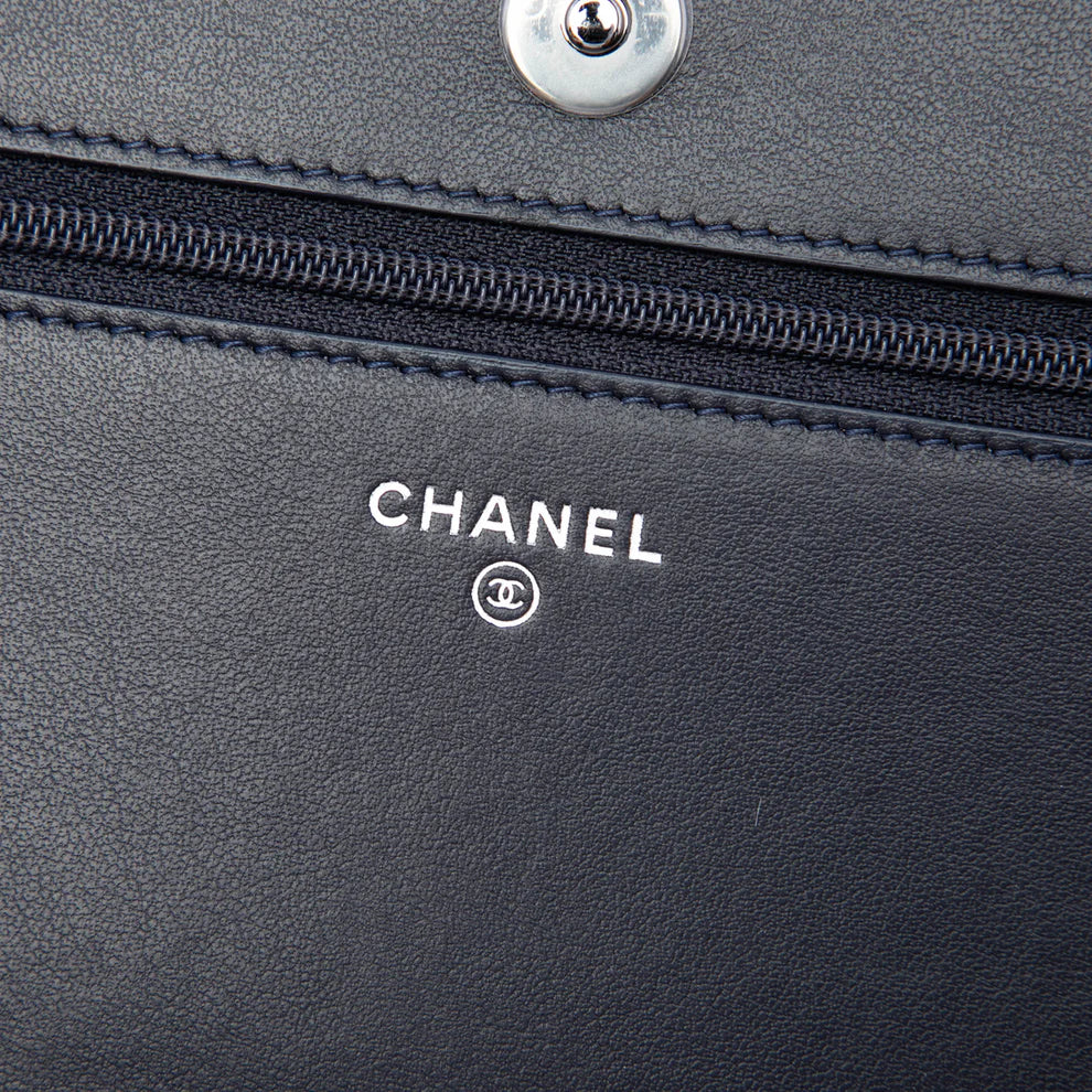Chanel Paris Shanghai Crystal Embellished Canvas Wallet On Chain Bag
