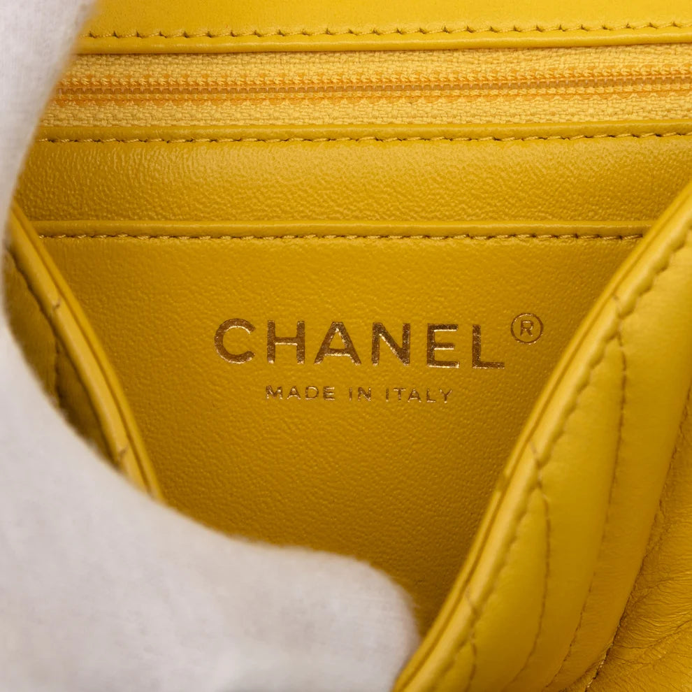 Chanel Mini Square Classic Chevron Lambskin Single Flap Bag