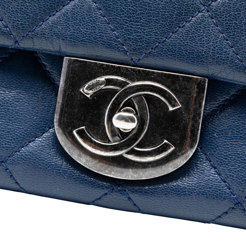 Chanel Large Quilted Goatskin Double Carry Waist Chain Flap Bag