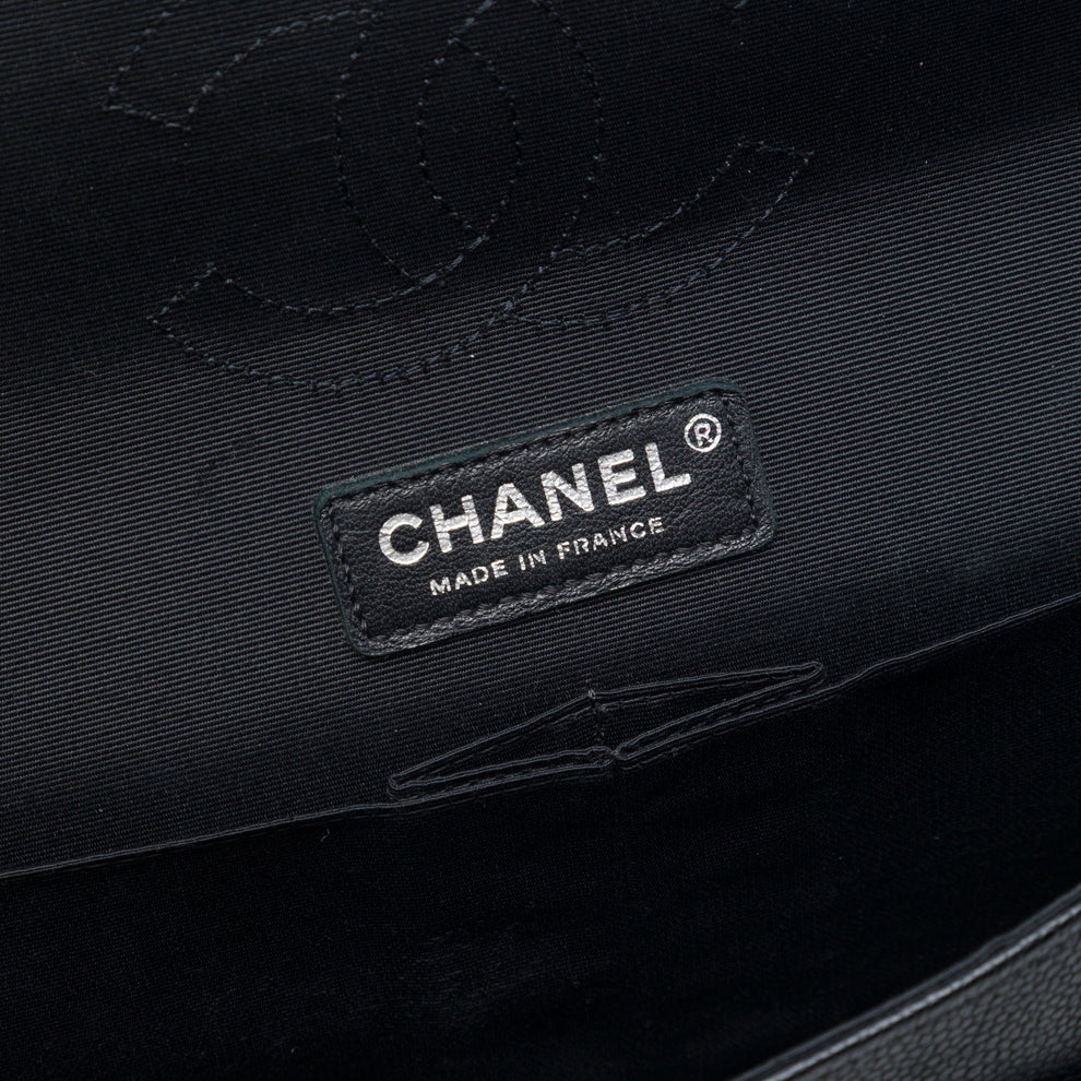 Chanel Medium Classic Tweed and Caviar Double Flap Bag