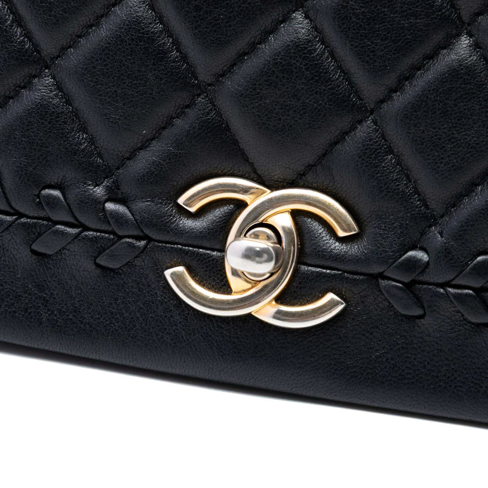 Chanel Quilted Lambskin Braided Saddle Flap Bag