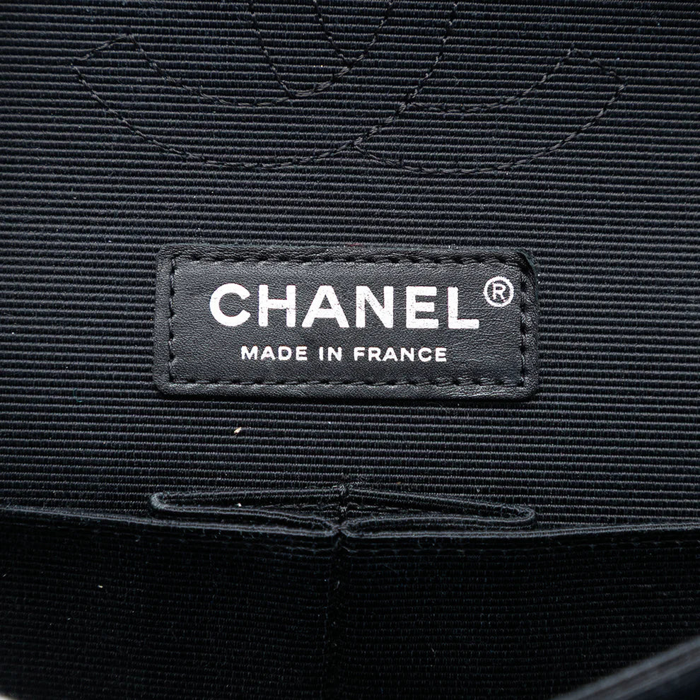 Chanel Medium Classic Ribbon and Tweed Logo Double Flap Bag